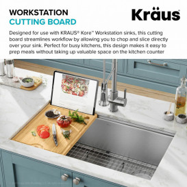 Разделочная доска Kraus 30,5х42,5 см со слотом для планшета бамбук KCBT-WS103BB