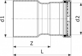 Редукційна вставка Viega Sanpress Inox G 0215.1XL з SC-Contur d76,1хd54 нержавіюча стал 578350
