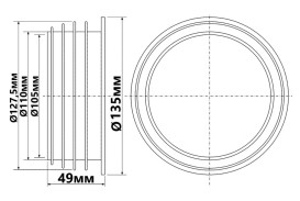 Редукция канализационная McAlpine  127x110 мм резина черный P-R-VP127