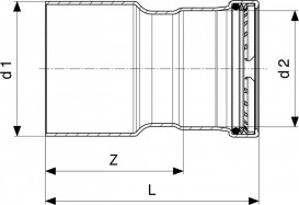 Редуктор Viega SeaPress 0315.1XL d76,1хd54 сплав CuNiFe 90/10 556648