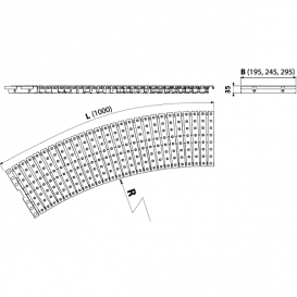 Решетка для бассейна AlcaPlast 295 мм с антискользящей поверхностью AP4-295-R