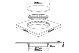 Решетка для душевого трапа McAlpine 150х150 мм нержавеющая сталь HC29-SS