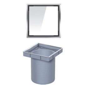 Решітка для зливного трапа ACO ShowerPoint квадратна біле скло 5141.38.02