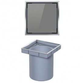 Решітка для зливного трапа ACO ShowerPoint квадратна сіре скло 5141.38.03