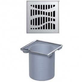 Решетка для сливного трапа ACO ShowerPoint Форест с замком квадратная нержавеющая сталь 5141.21.26