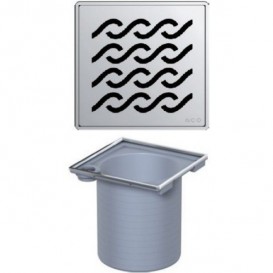 Решетка для сливного трапа ACO ShowerPoint Гаваи квадратная нержавеющая сталь 5141.20.29