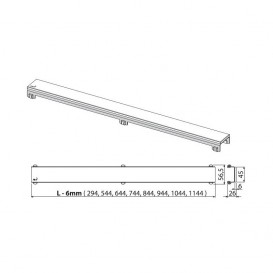 Решетка для водоотводящего желоба AlcaPlast Glass 1150 мм чёрное стекло GL1204-1150