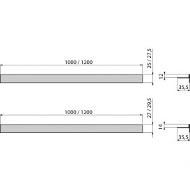 Рейка для пола с уклоном AlcaPlast 1000 мм двухсторонняя нержавеющая сталь APZ905M/1000