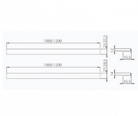 Рейка для пола с уклоном AlcaPlast 1200 мм двухсторонняя нержавеющая сталь APZ905M/1200
