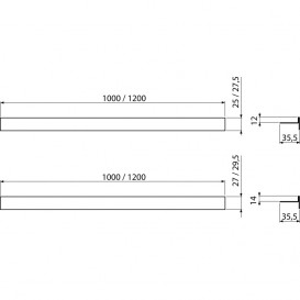 Рейка для пола с уклоном AlcaPlast 1200 мм двухсторонняя нержавеющая сталь APZ906M/1200
