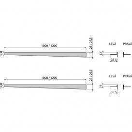 Рейка для пола с уклоном AlcaPlast 1200 мм правая нержавеющая сталь APZ904M/1200
