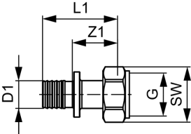 Резьбовое соединение Tece TECEflex плоское уплотнение 32х1'' латунь 767581