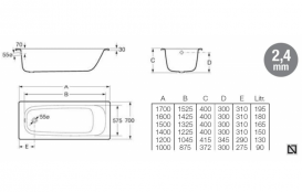 Ванна стальная встраиваемая Roca Contesa прямоугольная 100х70 с сиденьем A213100001