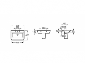 Раковина для ванной подвесная Roca коллекция Gap белая A327476000