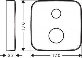Розетка для змішувача для душу Hansgrohe Axor 2 отвори 0-1-2 хром 14973000