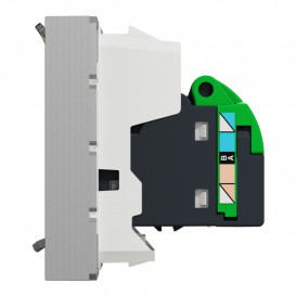 Розетка компьютерная Schneider Electric Unica New RJ45 одиночная категория 5е UTP 2 модуля алюминий NU341130