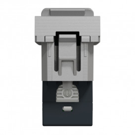 Розетка компьютерная Schneider Electric Unica New RJ45 одиночная категория 6 UTP 1 модуль алюминий NU341430