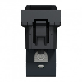 Розетка компьютерная Schneider Electric Unica New RJ45 одиночная категория 6 UTP 1 модуль антрацит NU341454