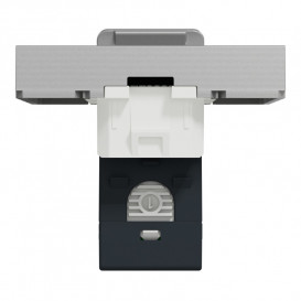 Розетка компьютерная Schneider Electric Unica New RJ45 одиночная категория 6 UTP 2 модуля алюминий NU341530
