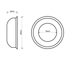 Розетка маскуюча McAlpine глибока 50 мм поліпропілен білий F50