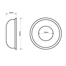 Розетка маскирующая McAlpine глубокая 40 мм полипропилен белый F40