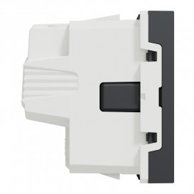 Розетка Schneider Electric Unica New 2 модуля с заземлением и шторками антрацит NU303754