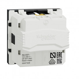 Розетка Schneider Electric Unica New 2 модуля с заземлением и шторками антрацит NU303754