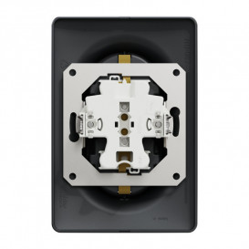 Розетка Schneider Electric Unica New двойная со шторками с заземлением антрацит NU206754