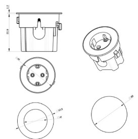 Розеточный блок ASA Plastici VersaDot Power 1x220В нержавеющая сталь 060.30F.00001