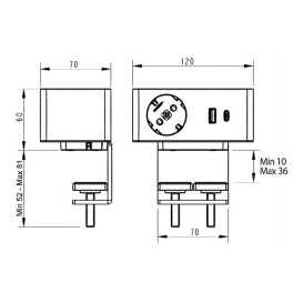 Розеточный блок ASA Plastici VersaQ 1х220В + беспроводная зарядка + USB type A+C белый 060.37F.00002