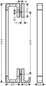 Ручка для душової двері Hansgrohe Axor Universal Accessories 444 мм хром 42837000