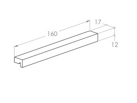 Ручка для шафки Roca Kwadro 16 см алюміній білий матовий A817029576