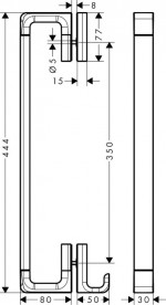 Ручка для душових дверей Hansgrohe Axor Universal SoftSquare шліфований чорний хром 42837340