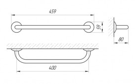 Ручка настенная для ванной Laris Стандарт 400 мм хром 71401035