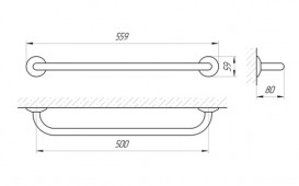 Ручка настенная для ванной Laris Стандарт 500 мм хром 71401036