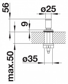 Ручка управления клапаном-автоматом Blanco Livia латунь PVD сатиновое золото 526701
