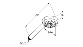 Ручна душова лійка 1S KLUDI LOGO пластик хром 6810005-00