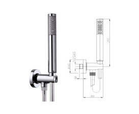 Ручной душ Bossini Zen со шлангом Cromolux 150 см хром C12002C00030004