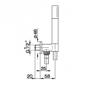 Ручной душ на держателе Devit Art латунь черный матовый 15012140B