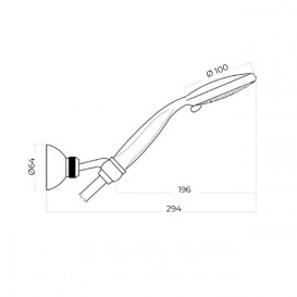 Ручной душ на держателе Fiore Kevon Ø100 мм 3-режимный черный матовый 30NN8784