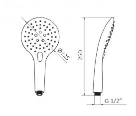 Ручной душ на держателе GRB Hidromasaje Snow хром 05040001