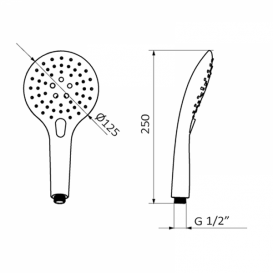 Ручной душ на держателе GRB Hidromasaje Winner хром 05040013