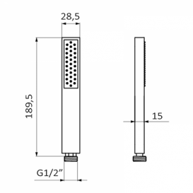 Ручной душ на держателе GRB Hidromasaje Pixel белый 05040015