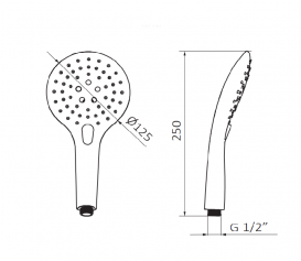 Ручной душ на держателе GRB Hidromasaje Snow хром 05040032