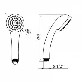 Ручной душ на держателе GRB Hidromasaje Clic хром 050800
