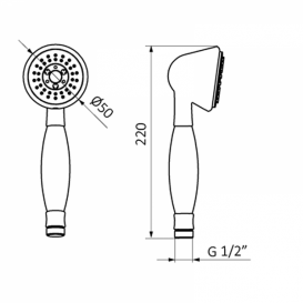 Ручной душ на держателе GRB Hidromasaje 1866 состаренная латунь 050999