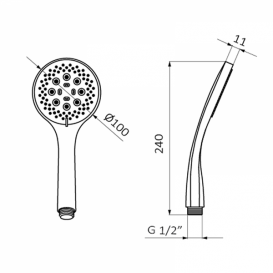 Ручной душ на держателе GRB Hidromasaje Jolie Hydro хром 058631