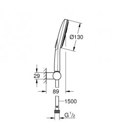 Ручной душ на держателе Grohe Rainshower Smartactive 130 3-режимный хром 26580000
