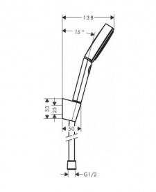 Ручной душ на держателе Hansgrohe Pulsify 1-режимный хром 24301000