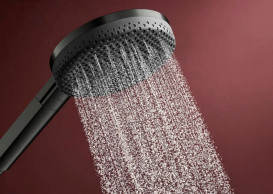 Ручний душ на тримачі Hansgrohe Raindance Alive Select S 3-режимний EcoSmart чорний матовий хром 24611340